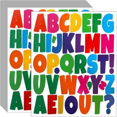 Imagem de Bemeol Letras de quadro de avisos 684 peças 5 cm letras do alfabeto adesivos autoadesivos letras para quadro de pôster de avisos sala de aula caixa de correio porta decoração de casa (colorido)