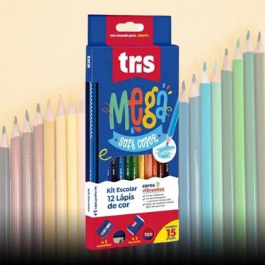 Imagem de Lápis de Cor Tris Mega Soft Color Cores Vibrantes 12 Cores 614700