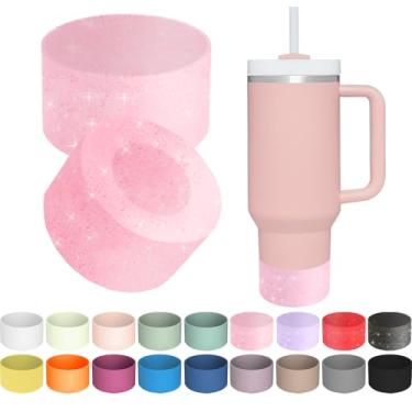 Imagem de 1 bota de silicone para copo Stanley Quencher H2.0 30/1,134 g, IceFlow 20/850.5 g & Hydro Flask 340.2-680.4 g - capa protetora inferior (rosa brilhante)