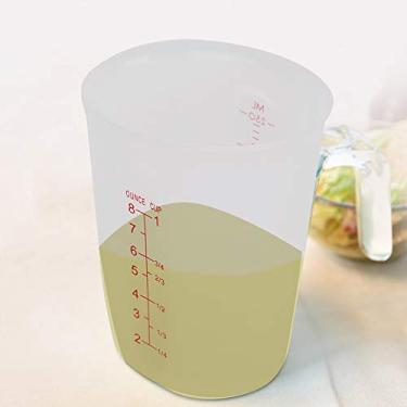 Imagem de Copo medidor de silicone transparente macio para assar e misturar coquetéis de cozinha (250 ml)