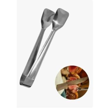 Imagem de Pegador Churrasco Gelo Frios Universal Buffet 18cm Inox - Inox