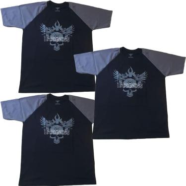 Imagem de Kit 3X Camiseta 100% Algodão Iron Darkness - Tamanho GG Preta/Cinza - IntegralMédica-Masculino
