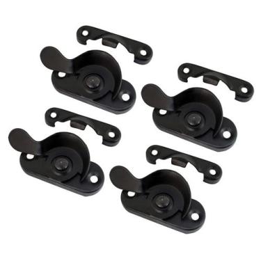 Imagem de Fechadura de janela QCAA Steel CTC de 5 cm, preto fosco, pacote com 4