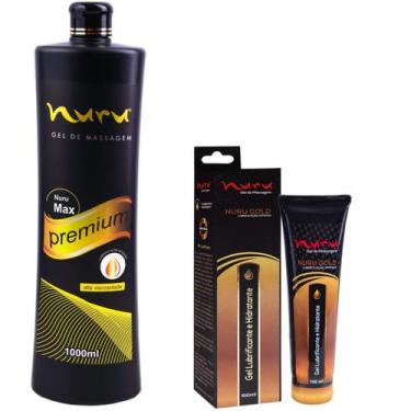 Imagem de Gel de massagem nuru premium 1000ml e lubrificante íntimo