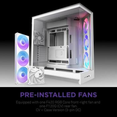Imagem de Gabinete Gamer Nzxt H9 Flow Rgb Branco Com Fan Modelo Cmh92Fwp1-Unissex