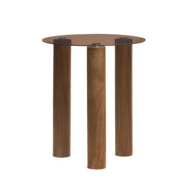 Imagem de Mesa de Apoio Decorativa em Madeira e Vidro 47cm 21370G Mart