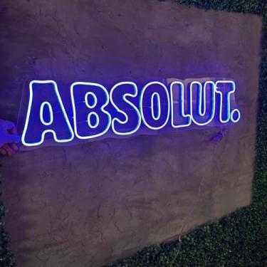 Imagem de Luminária Painel Neon Led - Absolut. 22x100cm Bar Decoração Azul 127/220v