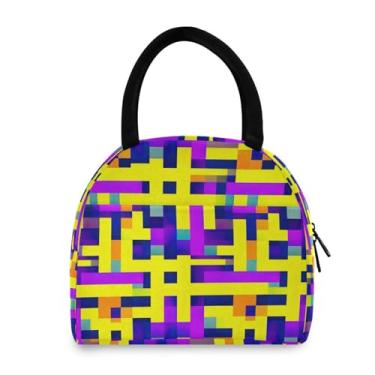 Imagem de GUIJI Lancheira listrada vibrante, isolada, reutilizável, à prova de vazamento, lancheira para mulheres e homens, lancheira térmica para trabalho e viagens