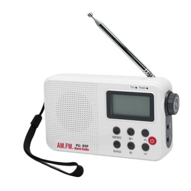 Imagem de ASHATA Rádio AM FM SW Portátil, Rádio de Ondas Curtas Com Fonte de Alimentação Dupla, Display LCD Retroiluminado Com Sintonizador Digital, Alto-falante Integrado de 5 W, Entrada para