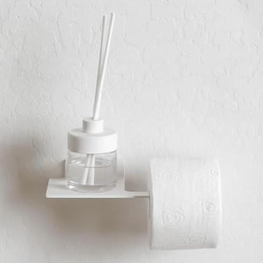 Imagem de Porta Papel Higiênico com Prateleira Função 2 em 1 - Desing Moderno e Funcional - Easy Roller - Prateleira Smart (Branco)