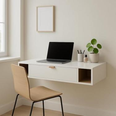 Imagem de Rack Para Tv Suspenso Home Bancada Versatta Flutuante Sala Quarto (Off White/Nature)