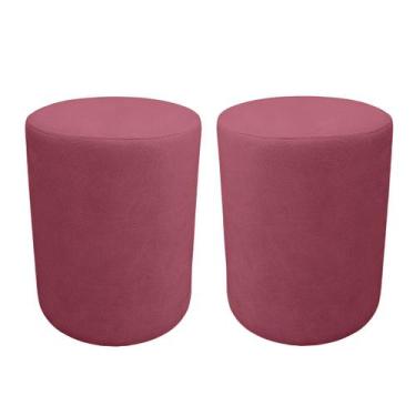 Imagem de Kit 2 Puff Cilindro Live para Sala e Quarto Suede  - LH Decor - Los He