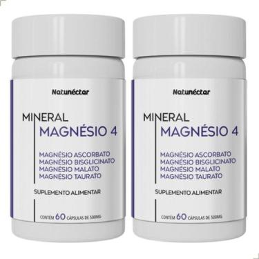 Imagem de Kit 2 Potes de Magnésio 4 Quelato Malato Taurato Ascorbato puro 120 Cá