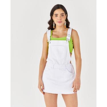 Imagem de JARDINEIRA FEMININA BRANCO SHORTS SAIA COM BARRA A FIO 22442-Feminino