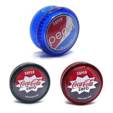Imagem de Yoyo Profissional De Rolamento Eixo Fixo Coca Kit Com 3 Ioio, 1 pepisi