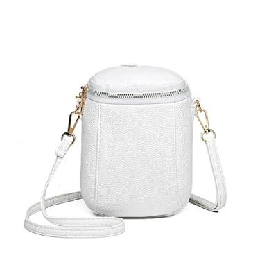 Imagem de Bolsa tiracolo feminina leve e pequena com alça ajustável para celular para viagens, uso diário casual, Branco, Small, Bolsa tiracolo