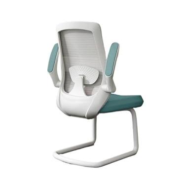 Imagem de VHDY85KA Cadeira executiva de escritório cadeira de recepção lateral de malha com apoios de braço ajustáveis e base de trenó de metal cadeira de escritório (azul)