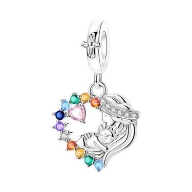 Imagem de Pingentes De Coração Mãe E Filha Em Prata Esterlina 925, Compatíveis C