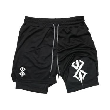 Imagem de Shorts de Corrida Masculino - Secagem Rápida, Respirável e com Bolso, 