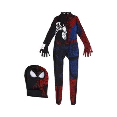 Imagem de Fantasia Completa Do Homem-Aranha Para Crianças Com Máscara, Traje Par