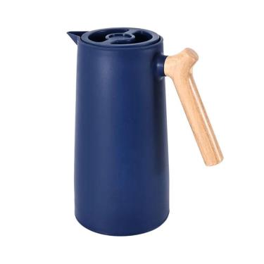 Imagem de Garrafa Térmica Café Nórdica Azul 1 Lt Cabo Estilo Madeira