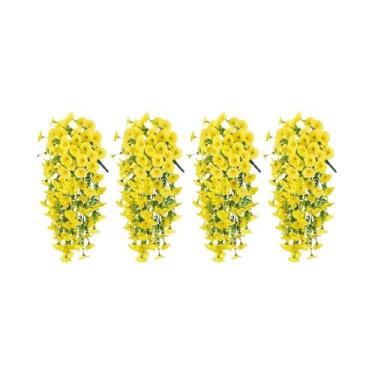 Imagem de Flores Artificiais De Glória Da Manhã Roxa, Plantas Realistas De Seda 