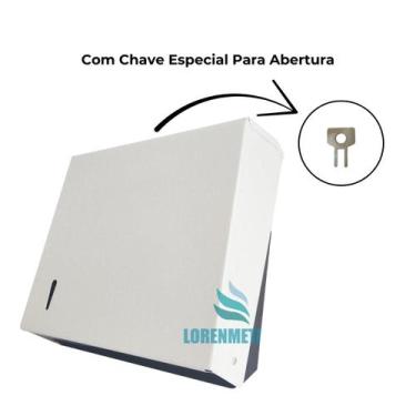 Imagem de Dispenser de Papel Toalha Inox branco Interfolhas Sem Porta Cadedado -