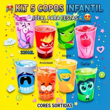 Imagem de Kit 10 Copos Infantis Divertidamente 320ml Plasútil Plástico Lembranci