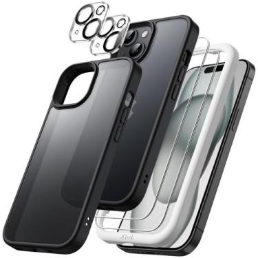 Imagem de Capa JeTech 5 em 1 fosca para iPhone 15 de 6,1 polegadas com protetore