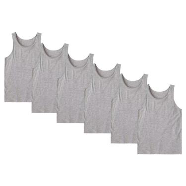 Imagem de Kit 6 Regata Masculina Camiseta Lisa Básica Algodão Regatas-Masculino