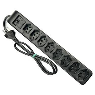 Imagem de Filtro de linha 8 tomadas slim preto pw bivolt
