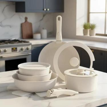 Imagem de Jogo Panelas Antiaderente Cabo Removível e Acessórios 15 Peças para Fo