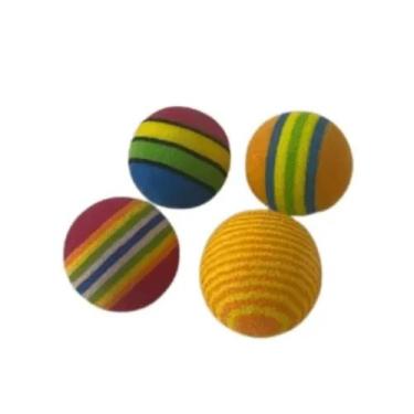 Imagem de Brinquedo para Gato Bolinha com 4 Unidades Cores Sortidas - TEX BRASIL