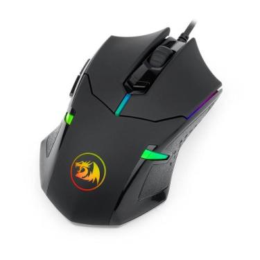 Imagem de Mouse Gamer USB Óptico 6 botões com LED RGB M601 RGB Preto -  Redragon