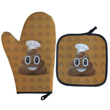 Imagem de Luva Térmica para Forno Emoji Cocô Chef Cozinha Geek - Geek Vip