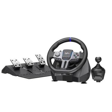 Imagem de Kit Volante Gamer Pxn V9 Gen2 Com Pedais Câmbio Manual  900° Vibração Compatível PC
