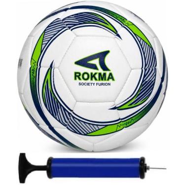 Imagem de Bola Society Rokma Furion Oficial Jogo + Bomba de Ar, Verde, Azul