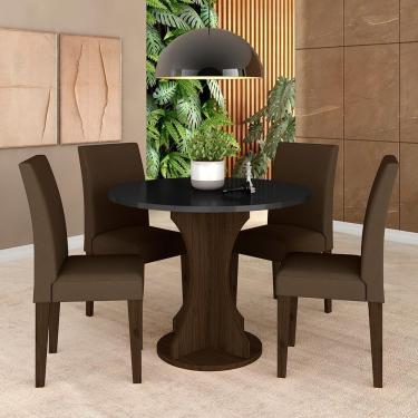 Imagem de Mesa Redonda Com 4 Cadeiras Pérsia 0,9 Imb/pre/mar - Móveis Arapongas