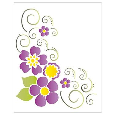 Imagem de Stencil 20x25 - Cantoneira Flor (OPA 1159)