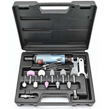 Imagem de Kit de moedor a ar com pinças de 1/4 e 1/8", moedor pneumático inclui 10 peças de acessórios de moedor de molde, ferramenta de moedor de ar 25.000 RPM da Bowd