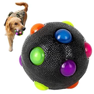 Imagem de Bola de cachorro iluminada | TPR Jolly Ball engrossado para cães - Brinquedo compacto para cães de limpeza de dentes, brinquedos interativos engraçados para cães pequenos, médios e grandes Aocate