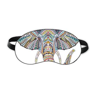 Imagem de Design de elefante colorido estilo mosaico, protetor de olhos para dormir, capa de sombra macia para noite
