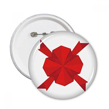 Imagem de Decoração abstrata vermelha de Natal origami pinos redondos distintivo decoração de roupas 5 peças presente