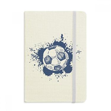 Imagem de Caderno de futebol azul com desenho de tinta de desenho animado de futebol oficial de tecido rígido diário clássico
