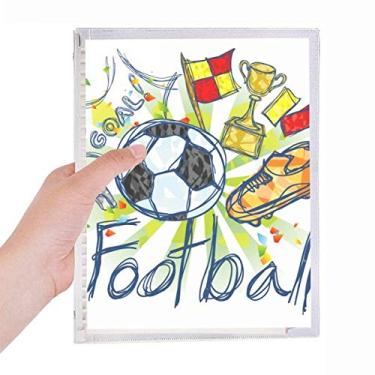 Imagem de Caderno de futebol com desenho animado da série de futebol com folhas soltas e diário recarregável