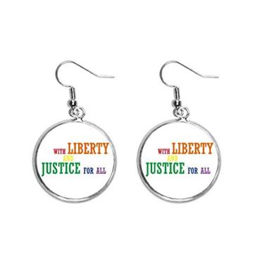 Imagem de LGBT Brinco de prata com bandeira de arco-íris para a liberdade e a justiça