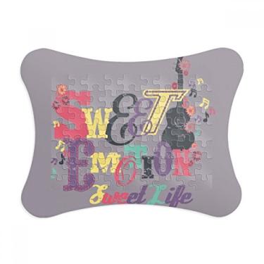 Imagem de Moldura de quebra-cabeça ilustrada com estampa de música de suor roxo enfeite de jogo de quebra-cabeça