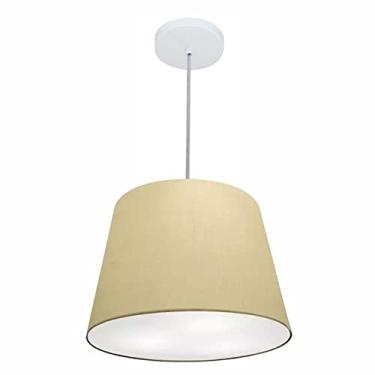 Imagem de Lustre Pendente Cone Cúpula Tecido 30/40x30, Vivare Iluminação, Pendente4155 LA, Algodão Cru, Médio