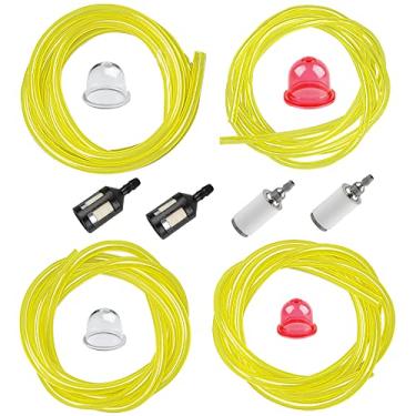 Imagem de Muagroo Tubo de mangueira de gás de linha de combustível de motor pequeno para Stihl Weedeater Craftsman Husqvarna, aparador de cordas, soprador de motosserra com lâmpada primária, filtro de