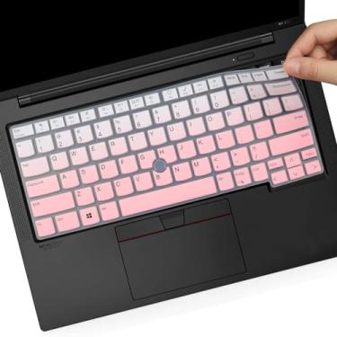 Imagem de Capa de teclado para laptop Lenovo Thinkpad x1 Carbon Gen 11/10, ThinkPad T14 T14s Gen 4/3, ThinkPad L14 P14s Gen 3, ThinkPad X1 Yoga Gen 8/7, Thinkpad E14 Gen 5 35.6 cm Laptop Ombrepink